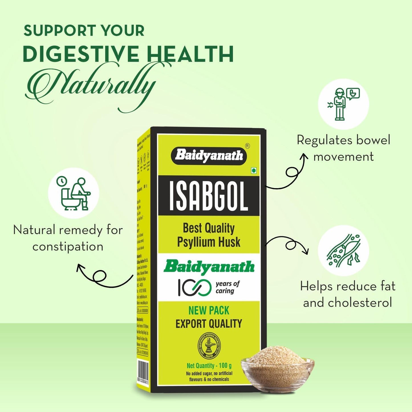 Baidyanath Isabgol - Psyllium Husk Powder 100gm