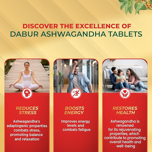 Dabur Ashwagandha Tablets - 60 tabs (Pack of 2)