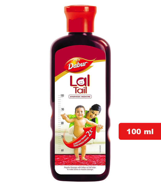 Dabur Lal Tail - Ayurvedic Baby Oil , Clinically Tested 2x Faster Physical Growth - 100 ml